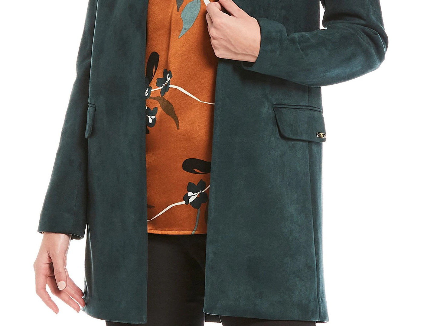 Calvin Klein Women's Open-Front Topper Jacket Green Size 8
