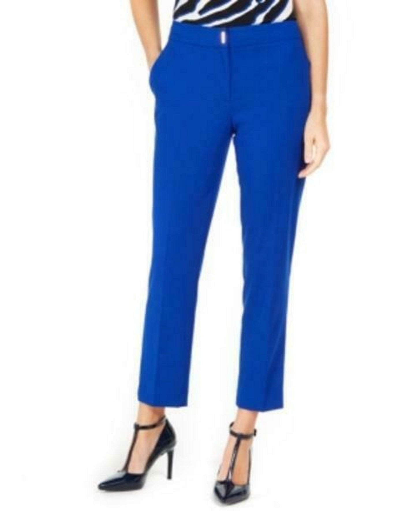 Calvin Klein Women's Straight-Leg Dress Pants Blue Size 8