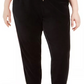 Tommy Hilfiger Sport Women's Plus Track Stripe Velour Jogger Pants Black Size 2X