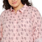 Tommy Hilfiger Women's Plus Size Polka Dot Heart Print Cotton Shirt Pink Size 3X