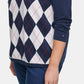 Tommy Hilfiger Women's Plus Size Ivy Cotton Argyle Sweater Blue Size 1X