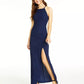 Speechless Juniors' Cutout Glitter Lace-Back Gown  Blue Size 1