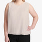 Calvin Klein Women's Plus Size Pleated Bubble Top Dark Beige Size 3X