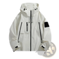Tactical Hooded Shell Jacket with Sleeve Patch Details