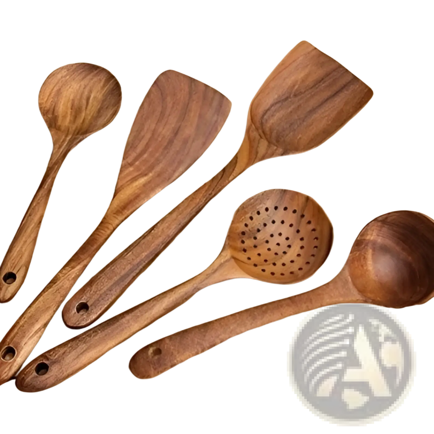Teak Wood Cooking Utensil Set 4 Piece Kitchen Tools