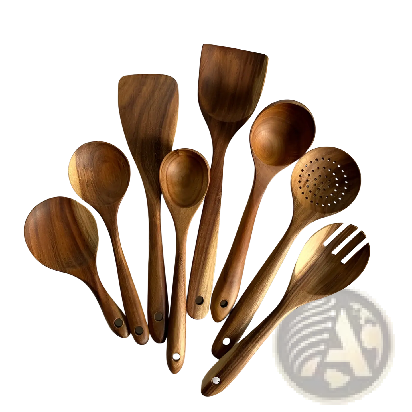 Teak Wood Cooking Utensil Set 4 Piece Kitchen Tools