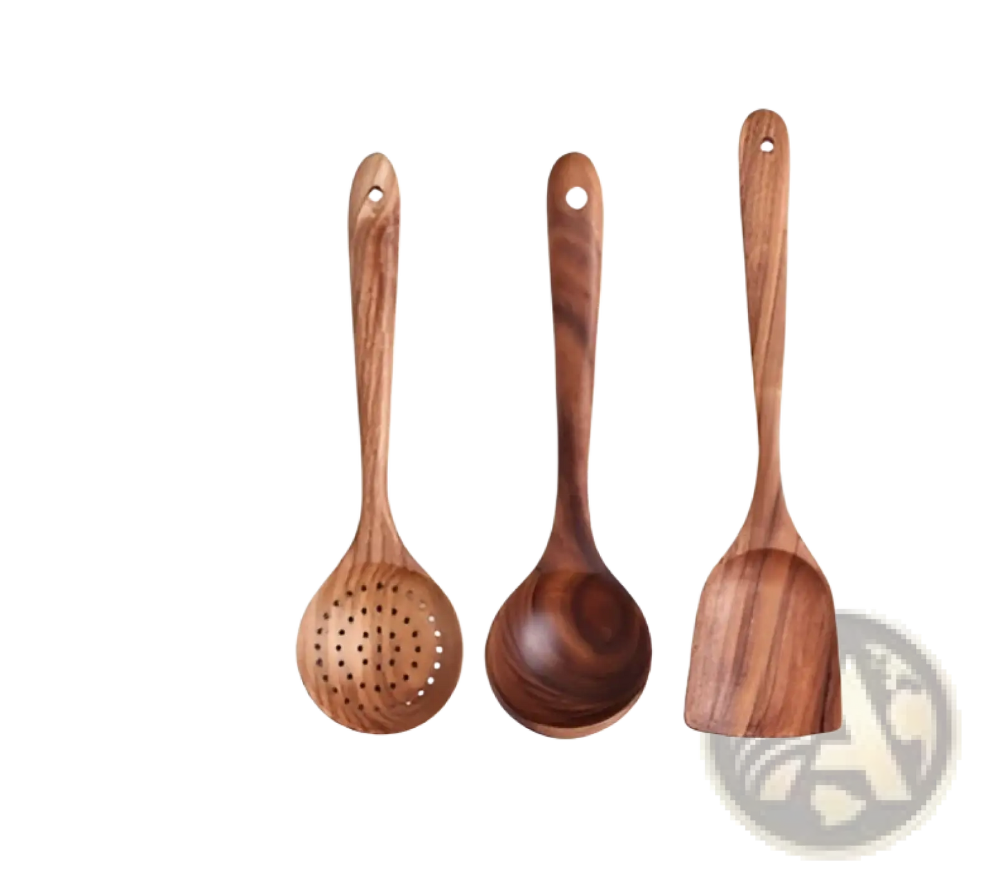 Teak Wood Kitchen Utensil Set Cooking Spoons 7pcs