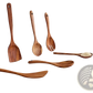 Teak Wooden Cooking Spoon Set 6 Piece Utensils