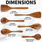 Teak Wooden Cooking Spoon Set 6 Piece Utensils