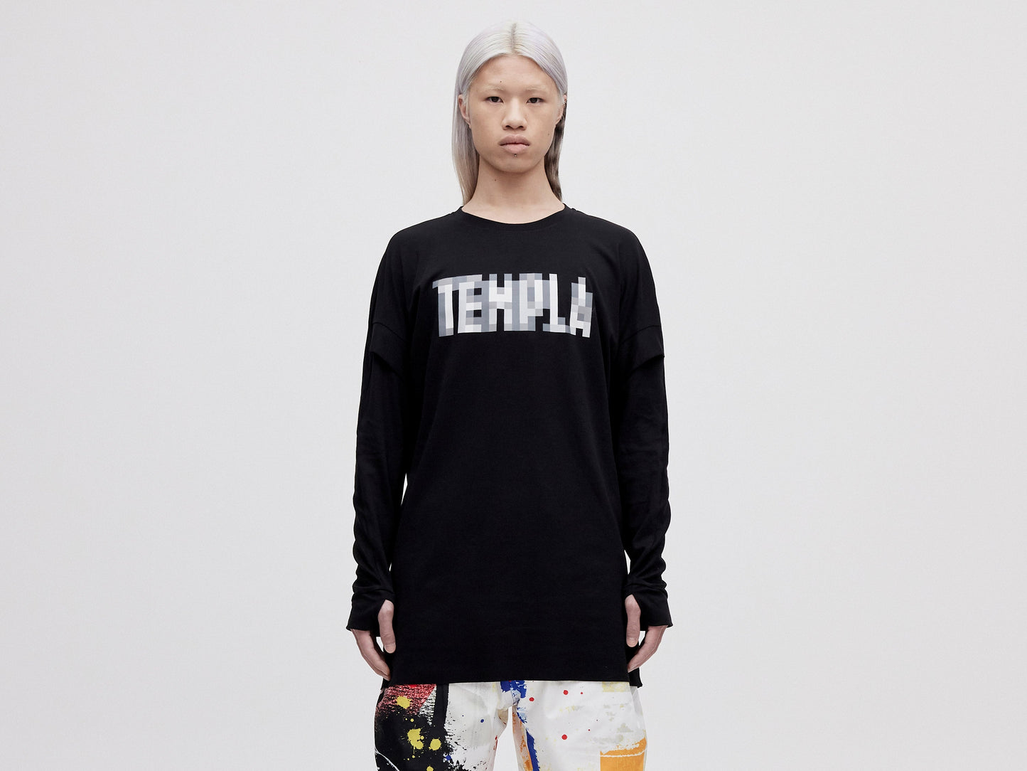 Layered Long Sleeve Tee - Black