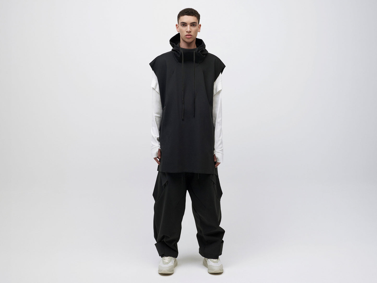 Pipe Hoodie Tank Unisex - Black
