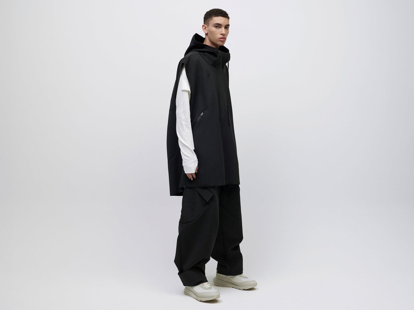 Pipe Hoodie Tank Unisex - Black