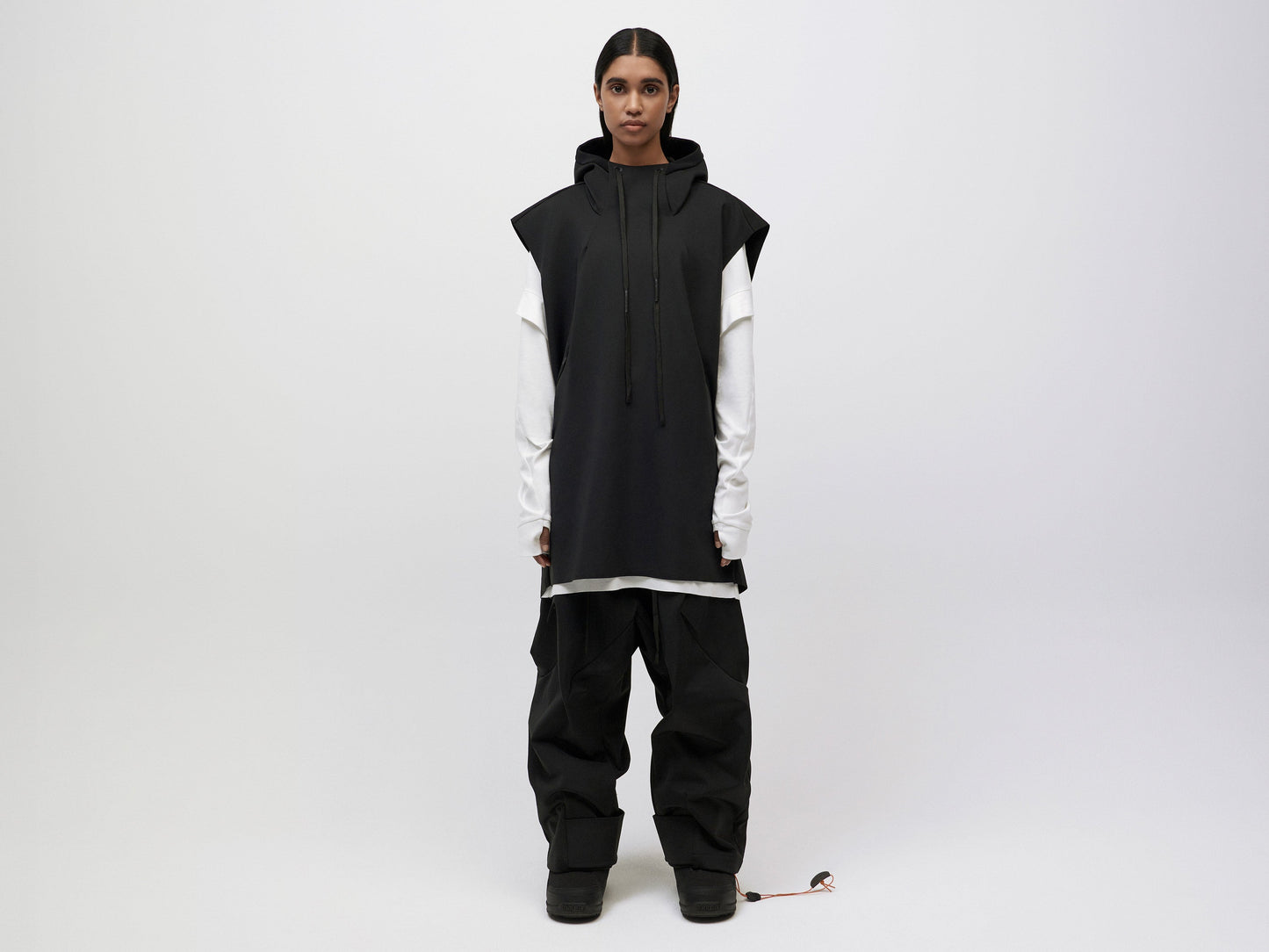Pipe Hoodie Tank Unisex - Black