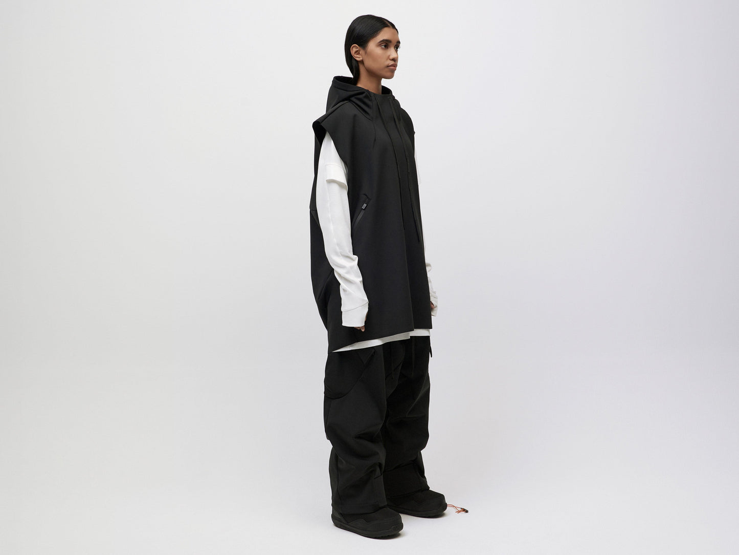 Pipe Hoodie Tank Unisex - Black