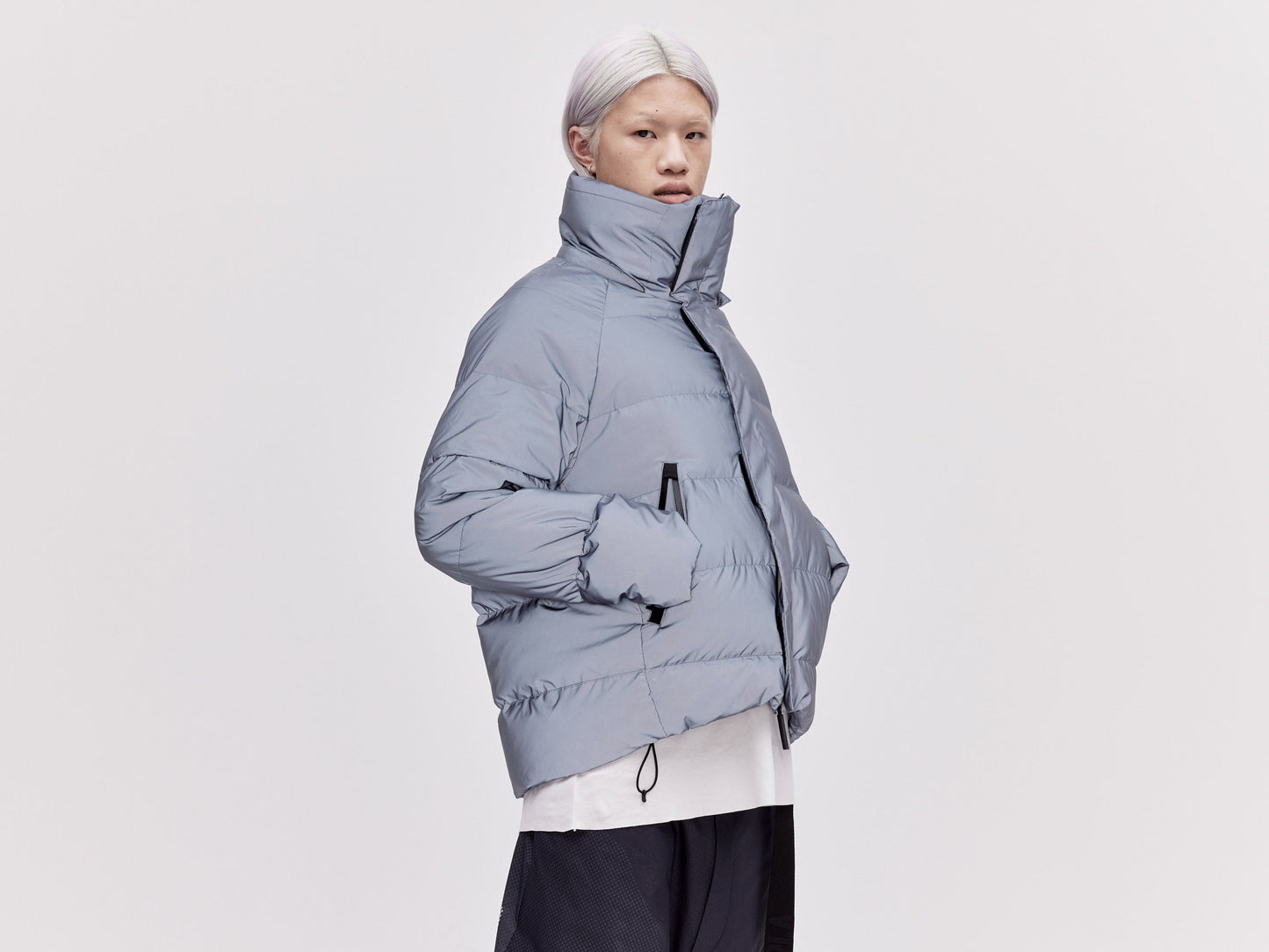 On/Off Hood O.S Down Jacket Unisex - Reflective Blue