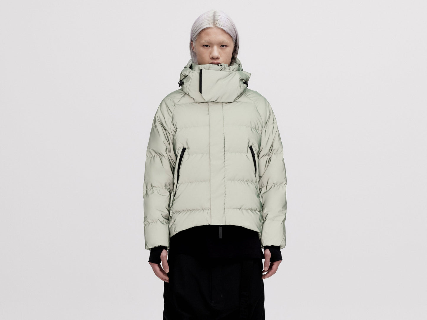 On/Off Hood O.S Down Jacket Unisex - Reflective Jade
