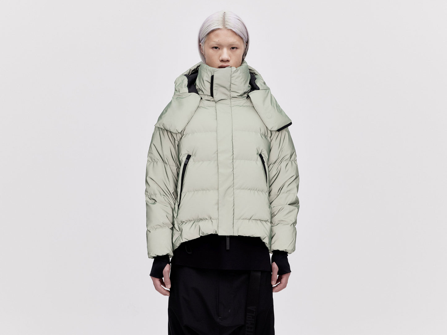On/Off Hood O.S Down Jacket Unisex - Reflective Jade
