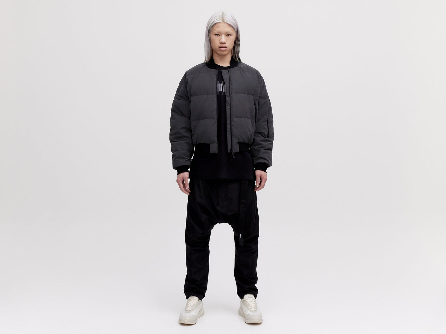 Reflective Bomber Down Jacket Unisex - Reflective Black