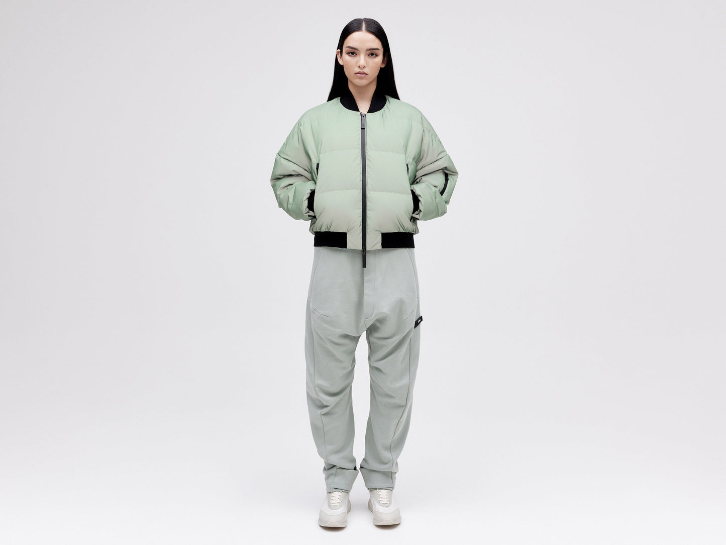 Reflective Bomber Down Jacket Unisex - Reflective Jade