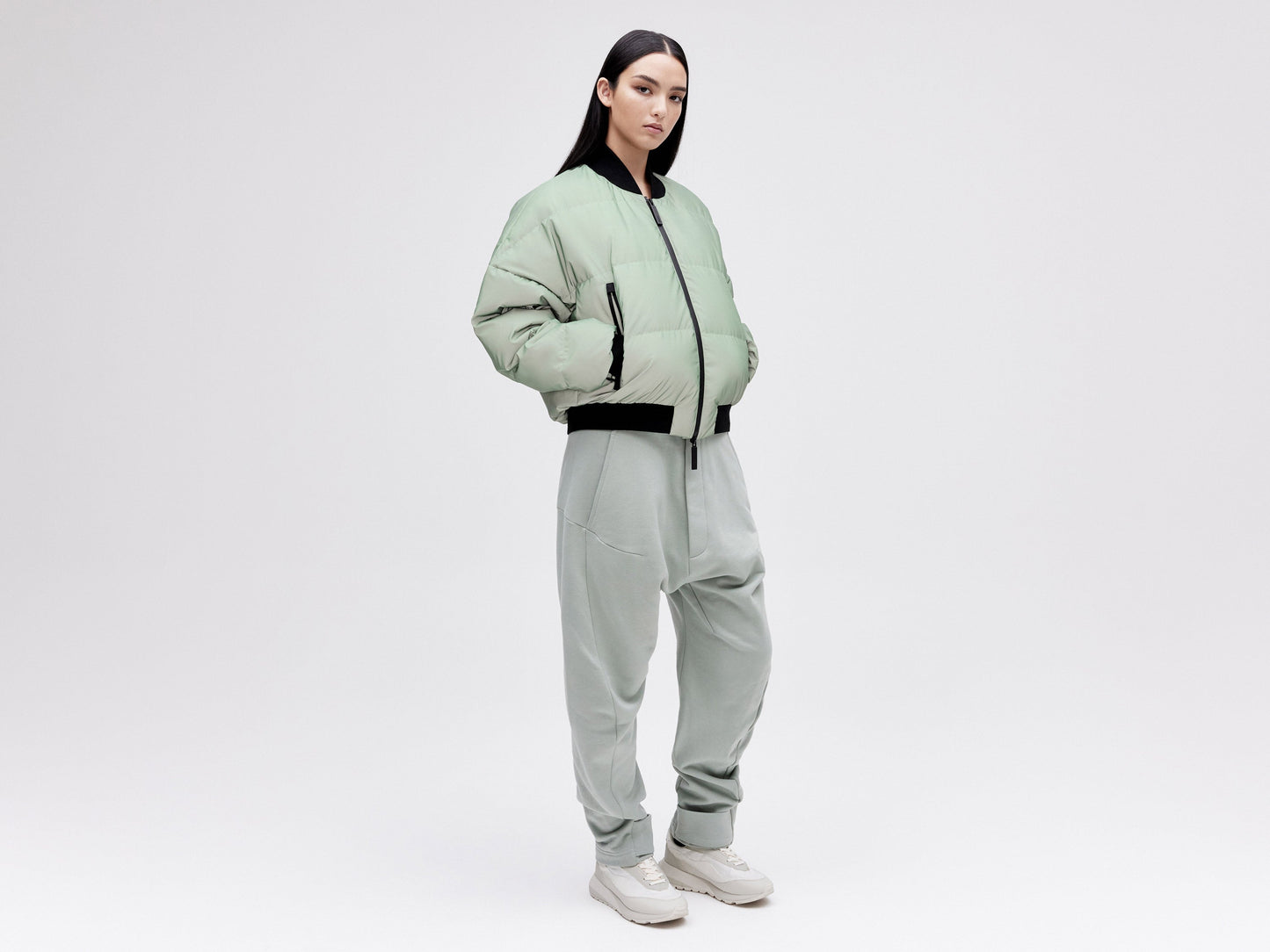 Reflective Bomber Down Jacket Unisex - Reflective Jade