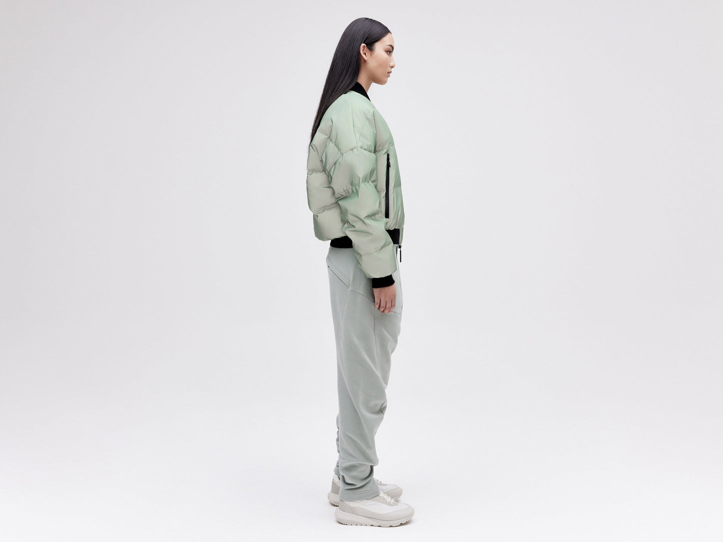 Reflective Bomber Down Jacket Unisex - Reflective Jade