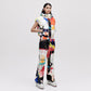 Cropped Down Vest - Light Splatter