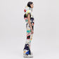 Cropped Down Vest - Light Splatter