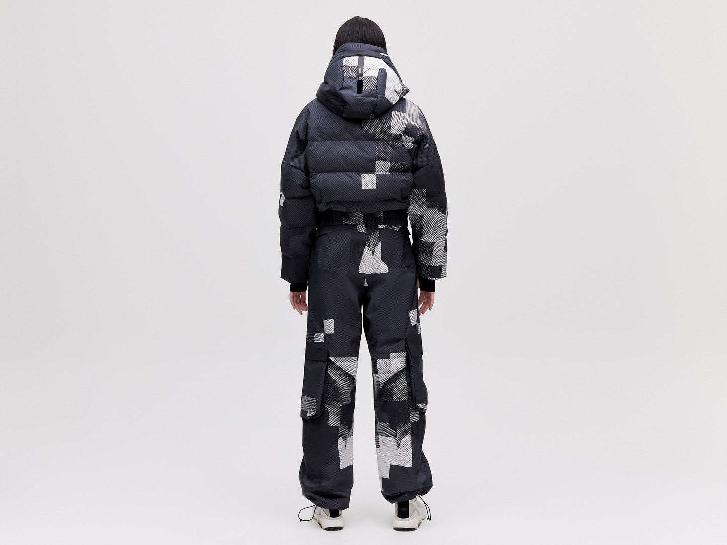 Cropped Down Jacket - Dark Pixel