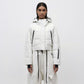 Cropped Leather Down Jacket - Vaporous Grey