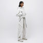 Cropped Leather Down Jacket - Vaporous Grey