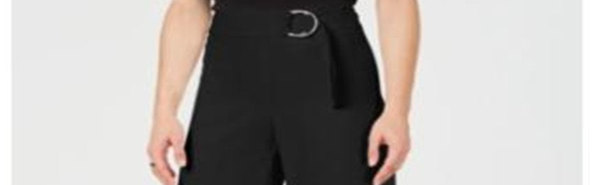 INC International Concepts Women's O Ring Culotte Pants Black Size 16 Petite