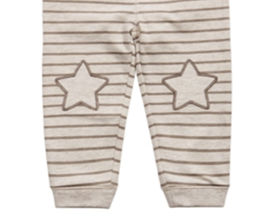 First Impressions Toddler Boy's Striped Star Patch Jogger Pants Brown Size 3T