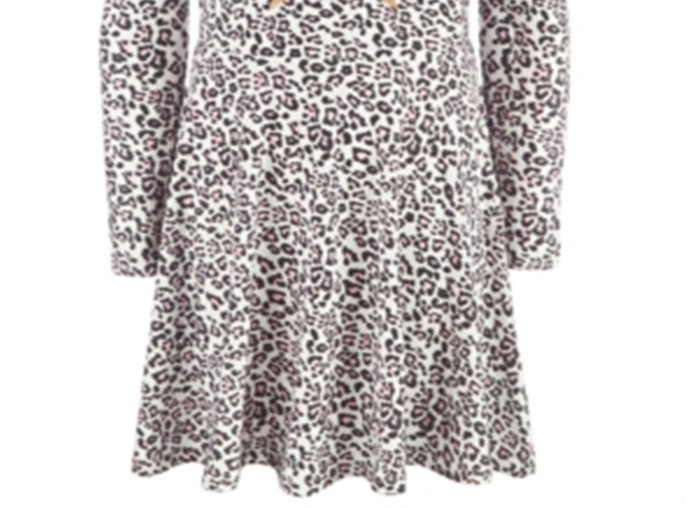Epic Threads Toddler Girl's Snow Leopard Heart Dress White Size 4T