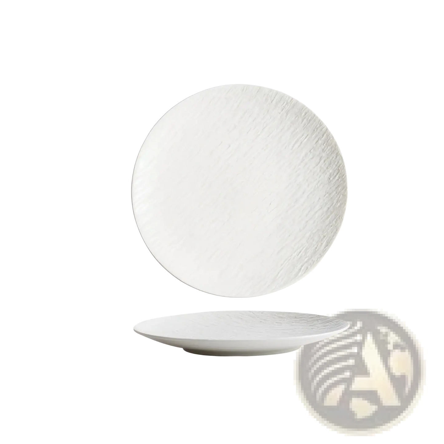 Textured Ceramic Round Plate Nordic Rock Pattern
