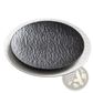 Textured Ceramic Round Plate Nordic Rock Pattern