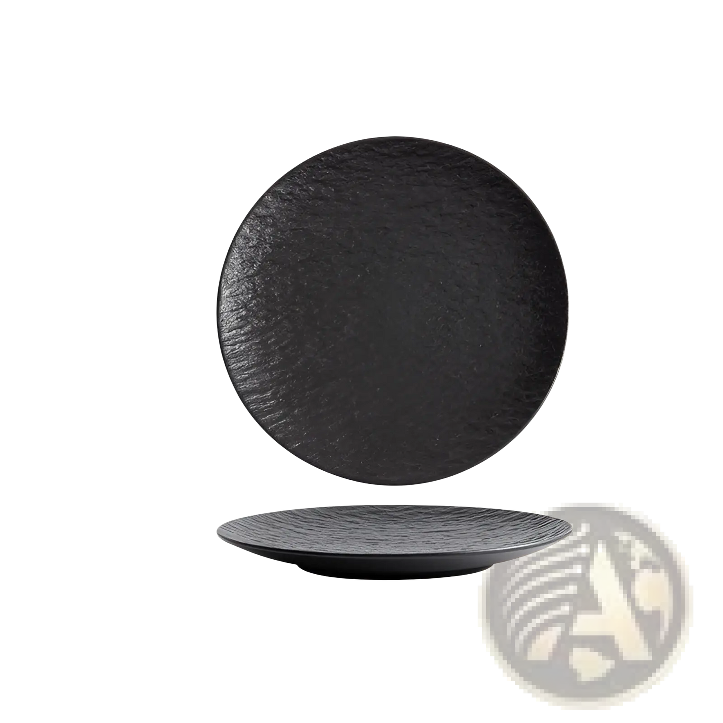 Textured Ceramic Round Plate Nordic Rock Pattern