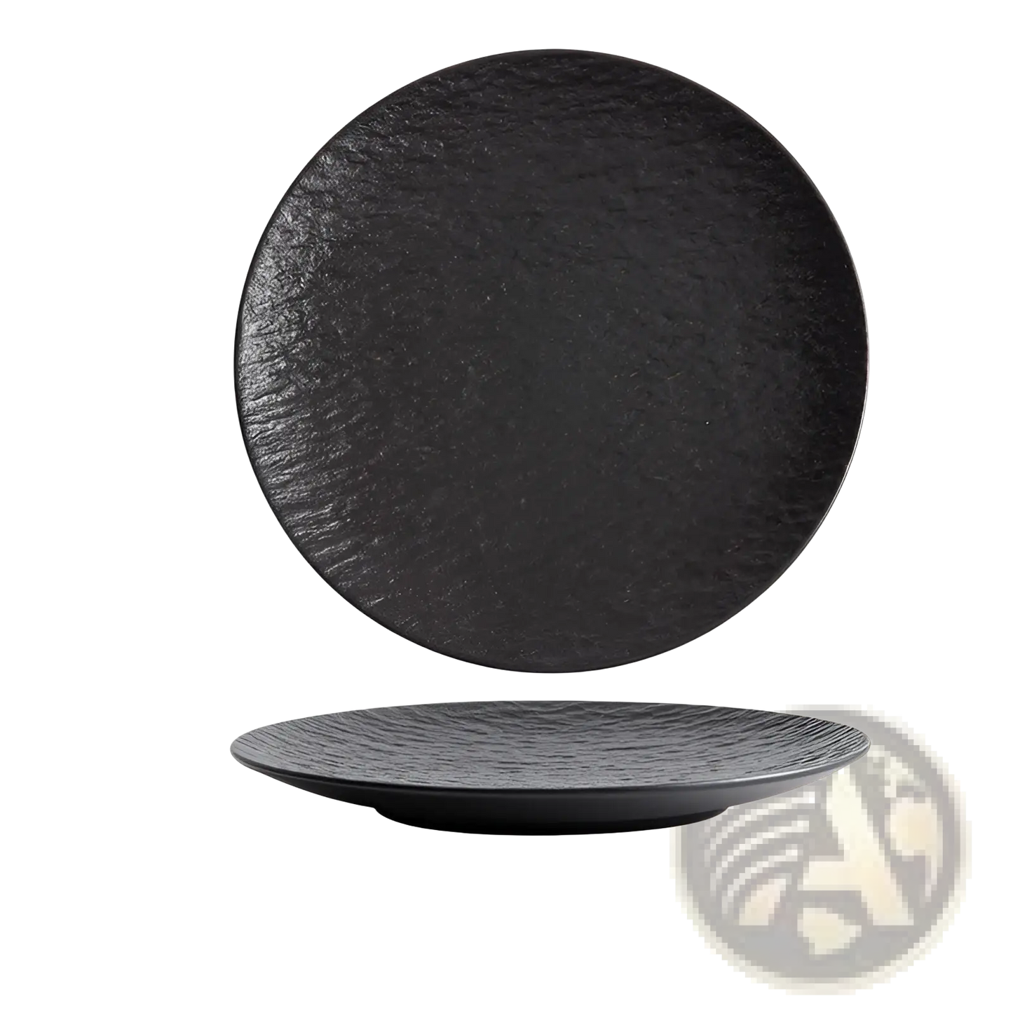 Textured Ceramic Round Plate Nordic Rock Pattern