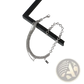 Textured Heart Link Silver Necklace with Black Charm