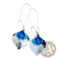 Textured Silver Orchid Crystal Drop Earrings