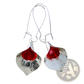 Textured Silver Orchid Crystal Drop Earrings