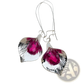Textured Silver Orchid Crystal Drop Earrings