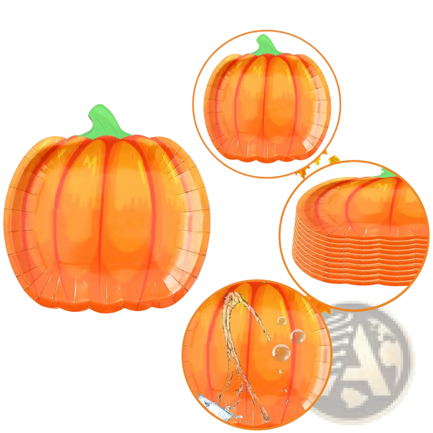 Thanksgiving Pumpkin Paper Plates and Tableware Set