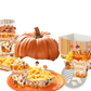 Thanksgiving Pumpkin Paper Plates and Tableware Set