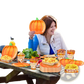 Thanksgiving Pumpkin Paper Plates and Tableware Set