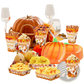 Thanksgiving Pumpkin Paper Plates and Tableware Set