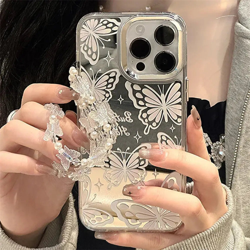 Butterfly Mirror Iphone 15 Pro Max Protective Case