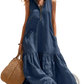 Tiered Sleeveless Maxi Dress with Zipper Neckline
