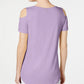 JM Collection Women's Cold-Shoulder Swing T-Shirt Med Purple Size Large
