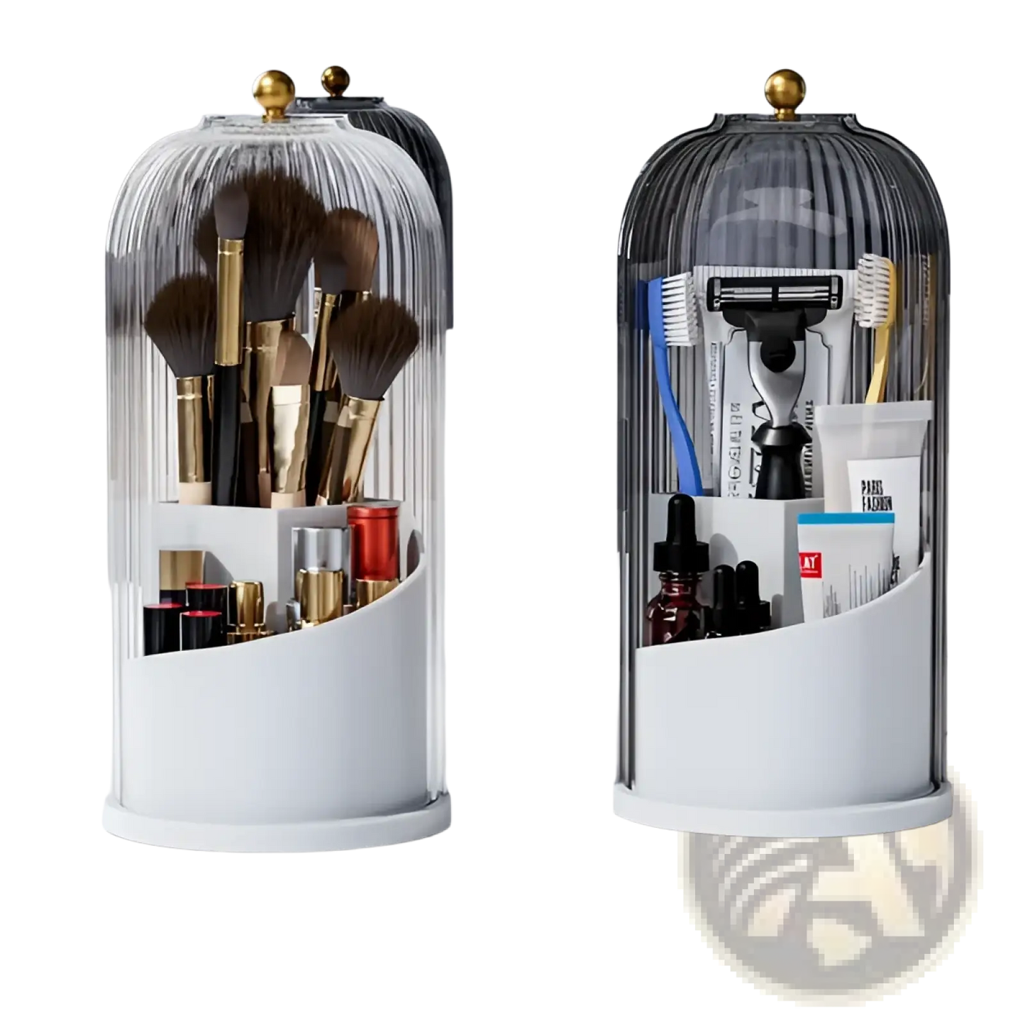 Toothbrush Holder with Sliding Cover and 3 Slots