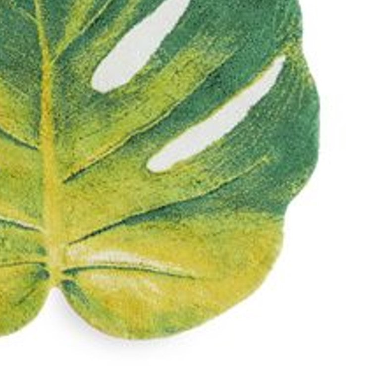 Abyss Leaf Green Cotton Bath Rug 39" x 39"